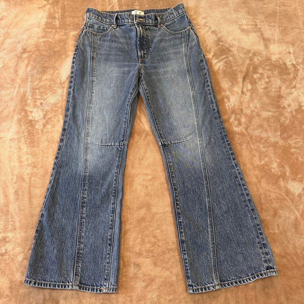 Rivete Denim 26P Loose Flare Jeans Petite Blue Mid Rise